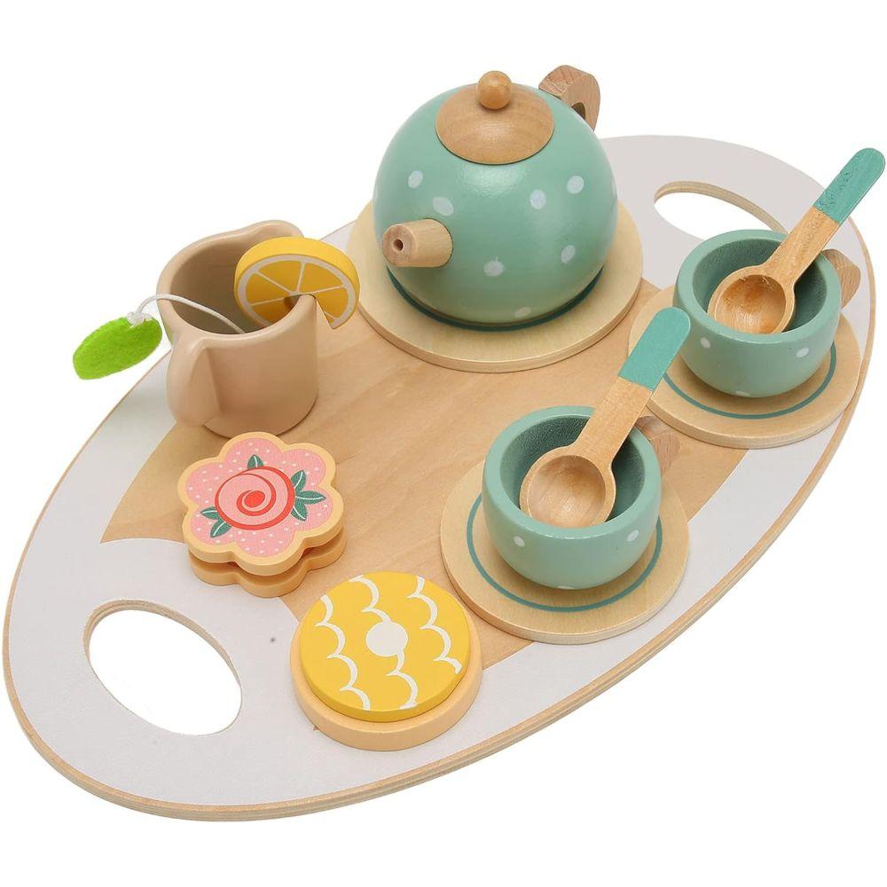 Juego de Te Infantil de Madera Incluye Tetera y Tazas-0