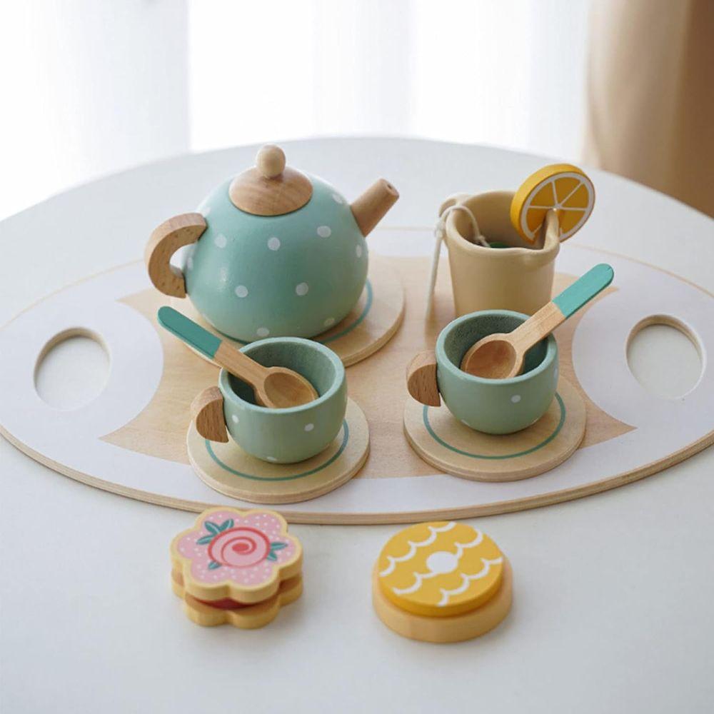 Juego de Te Infantil de Madera Incluye Tetera y Tazas-7