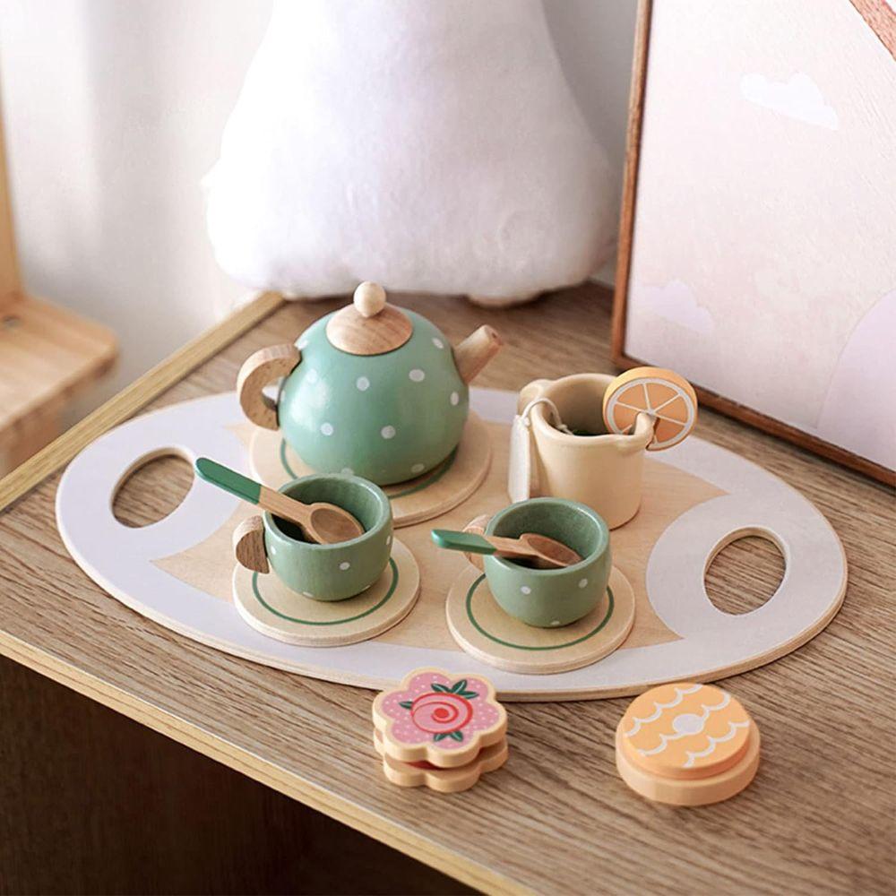 Juego de Te Infantil de Madera Incluye Tetera y Tazas-9