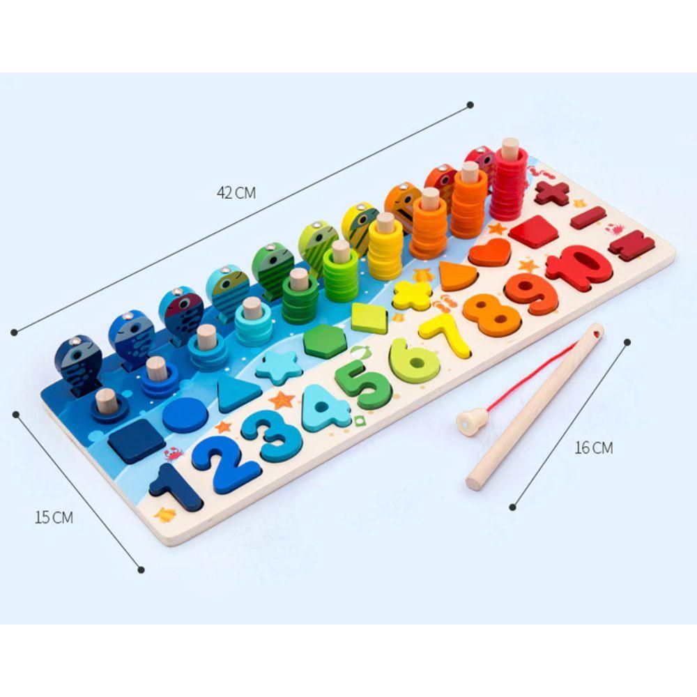 Tablero Pesca Imantado Didáctico, Formas y Números-1