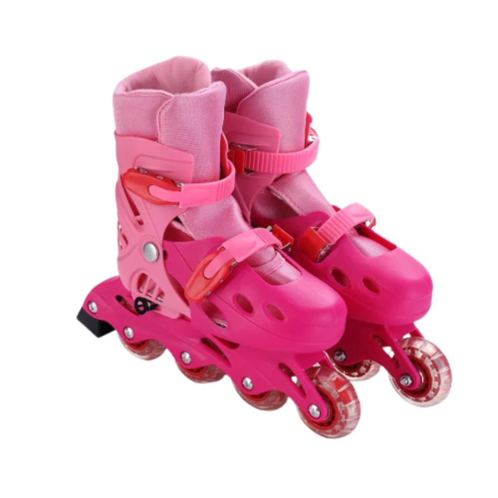 Patines Rollers Linea Casco/Rodilleras Rosa 30-34 Spacezat-1