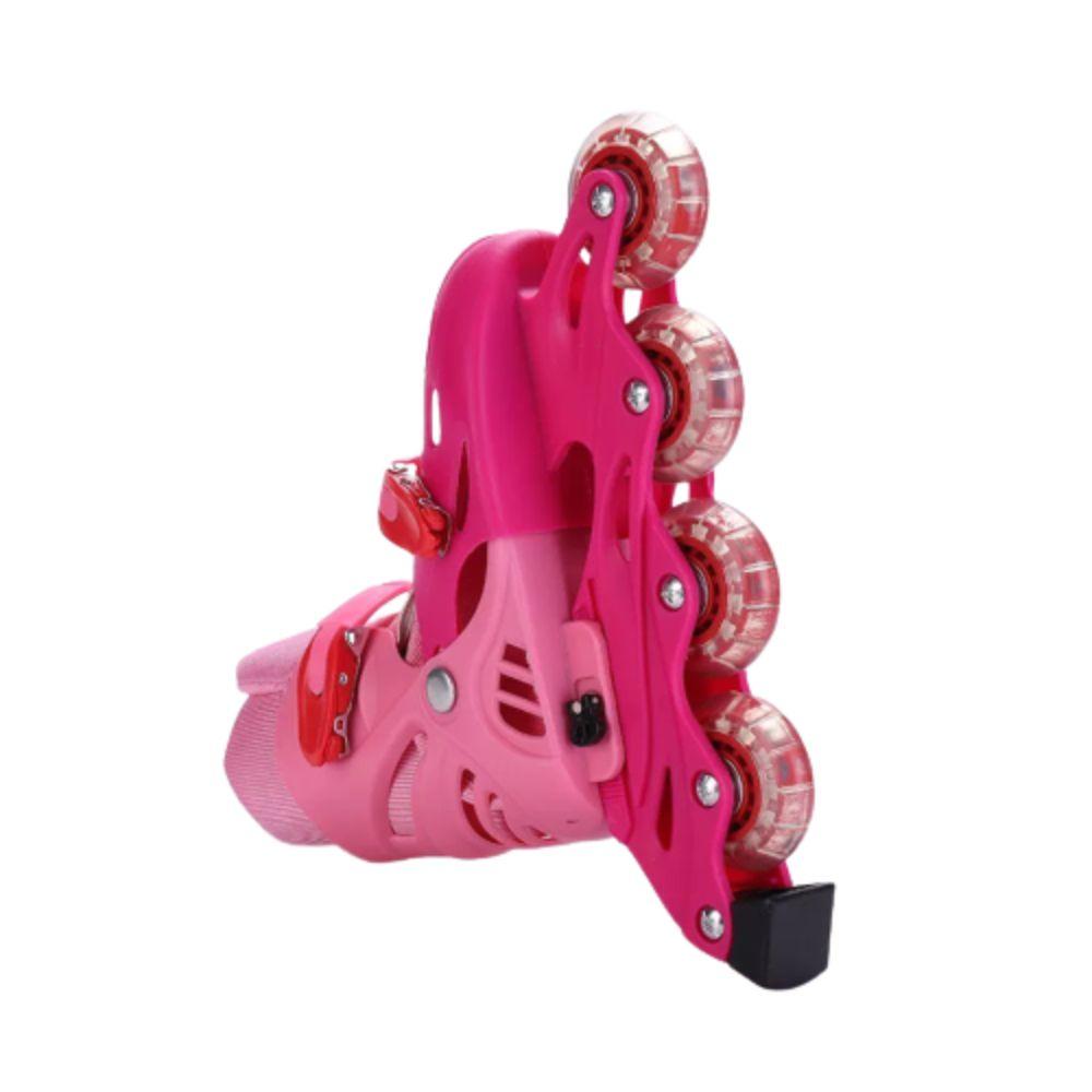 Patines Rollers Linea Casco/Rodilleras Rosa 30-34 Spacezat-5