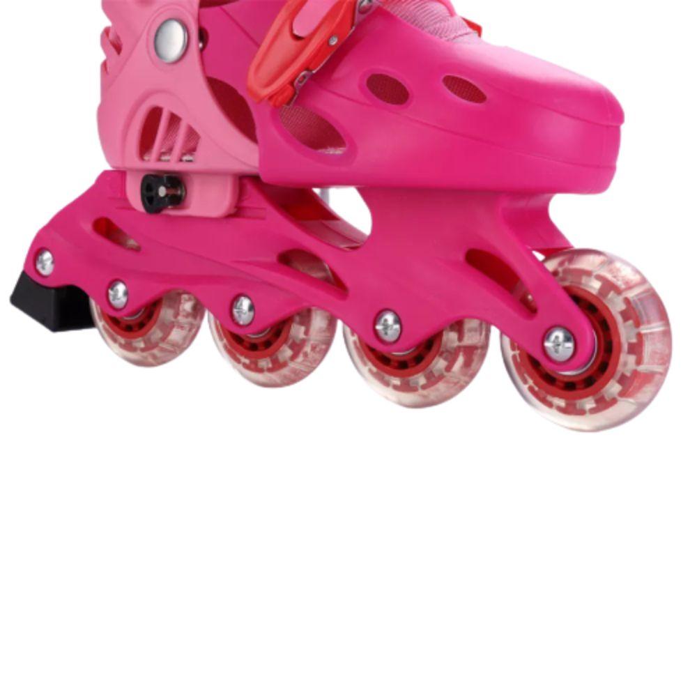 Patines Rollers Linea Casco/Rodilleras Rosa 30-34 Spacezat-6