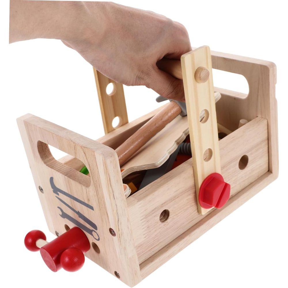 Caja de Herramientas y Tuercas de Madera Juguete Didáctico-9