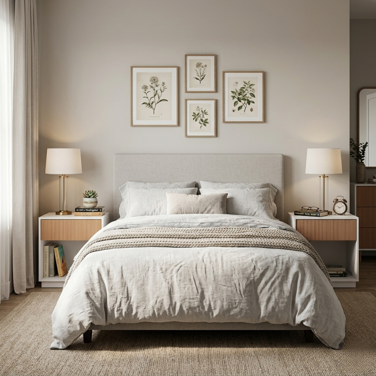 Set de 2 Veladores Blanco y Madera Acanalado Forli-2