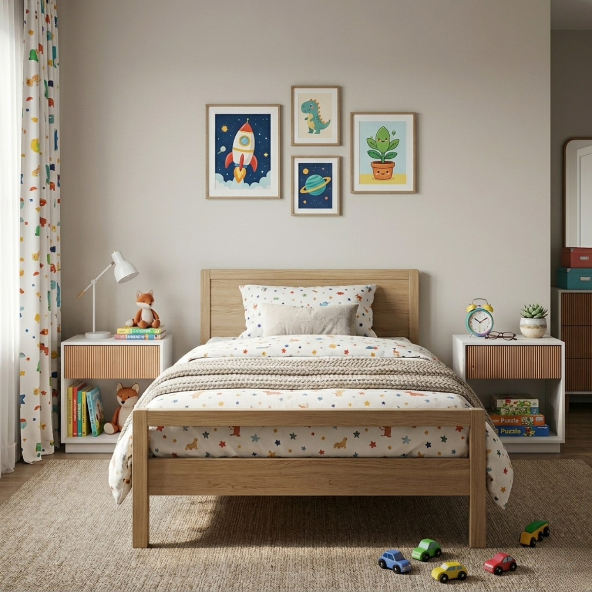 Set de 2 Veladores Blanco y Madera Acanalado Forli-4