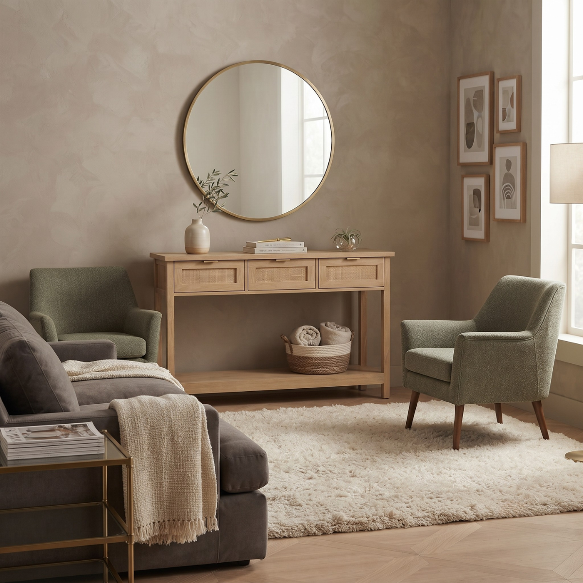 Mueble Recibidor Arrimo Ratán Arezzo-3