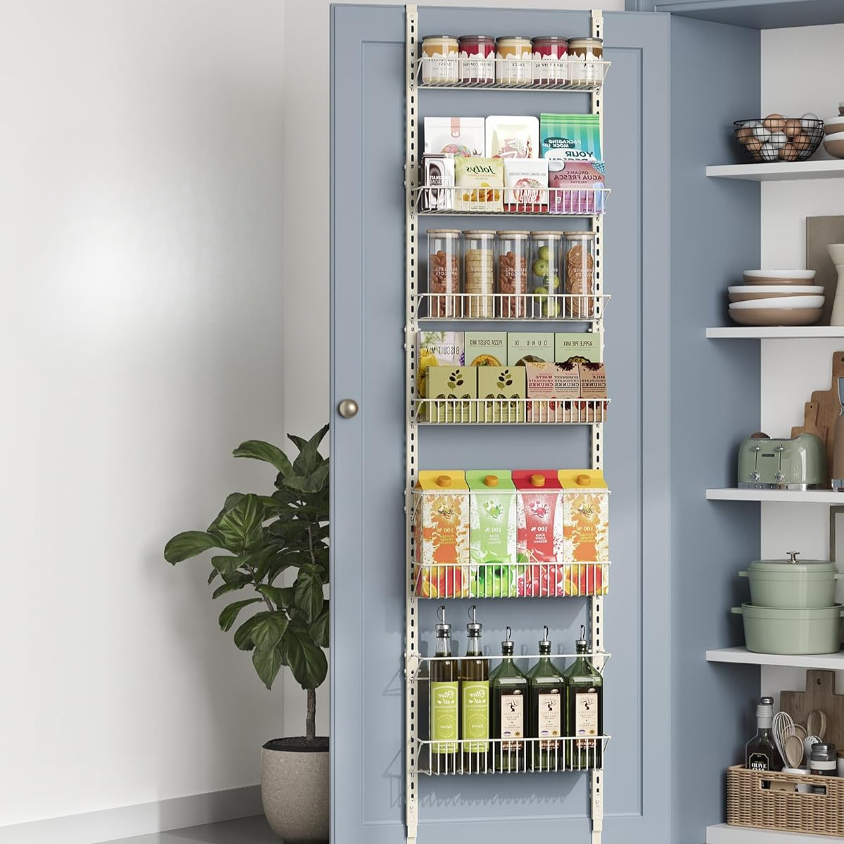Organizador Cocina Ajustable Puerta 6 Niveles Blanco Hofors-4