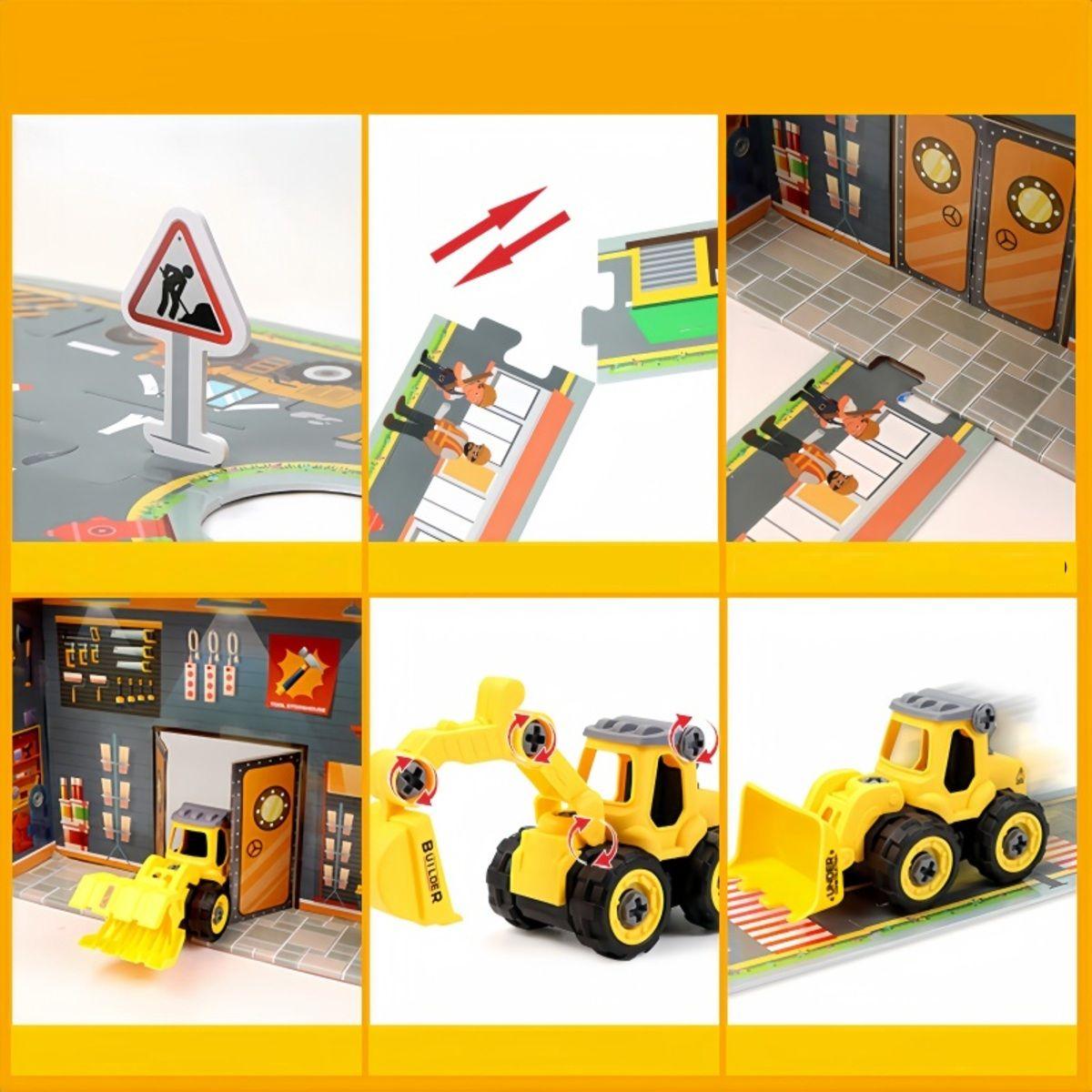 Ciudad con Camiones Armables DIY incluye Pista Herramientas-6