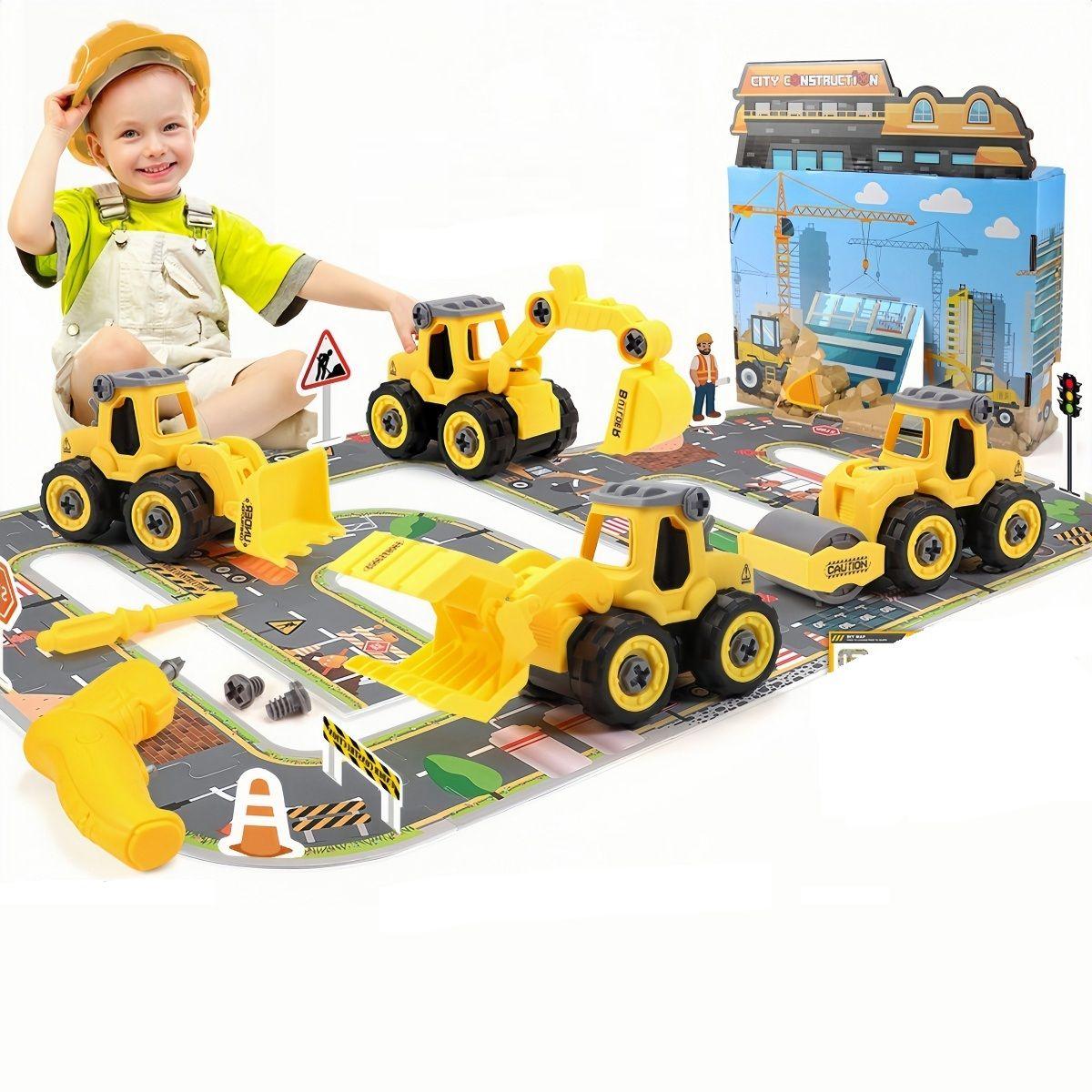 Ciudad con Camiones Armables DIY incluye Pista Herramientas-2