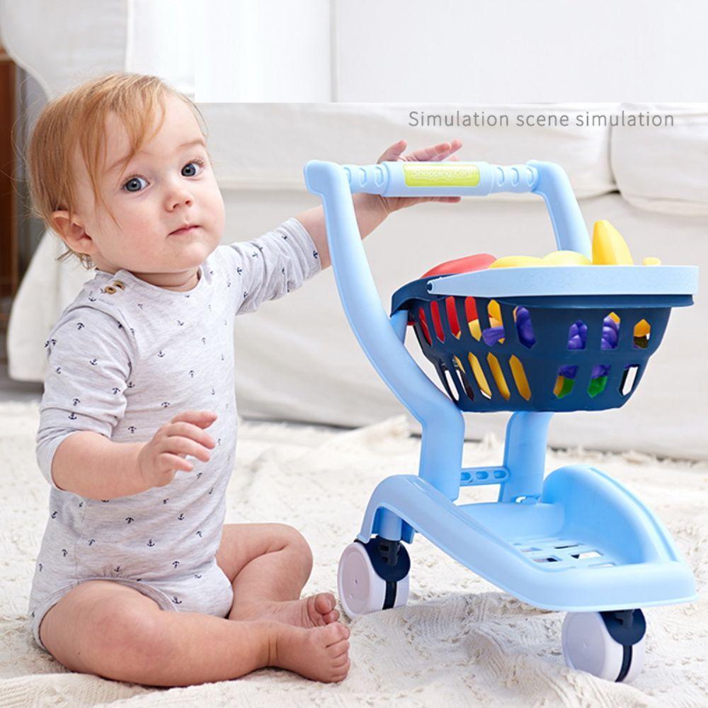 Carrito de Supermercado Celeste con Luces y Sonido-3