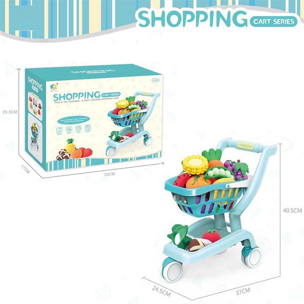 Carrito de Supermercado Celeste con Luces y Sonido-4