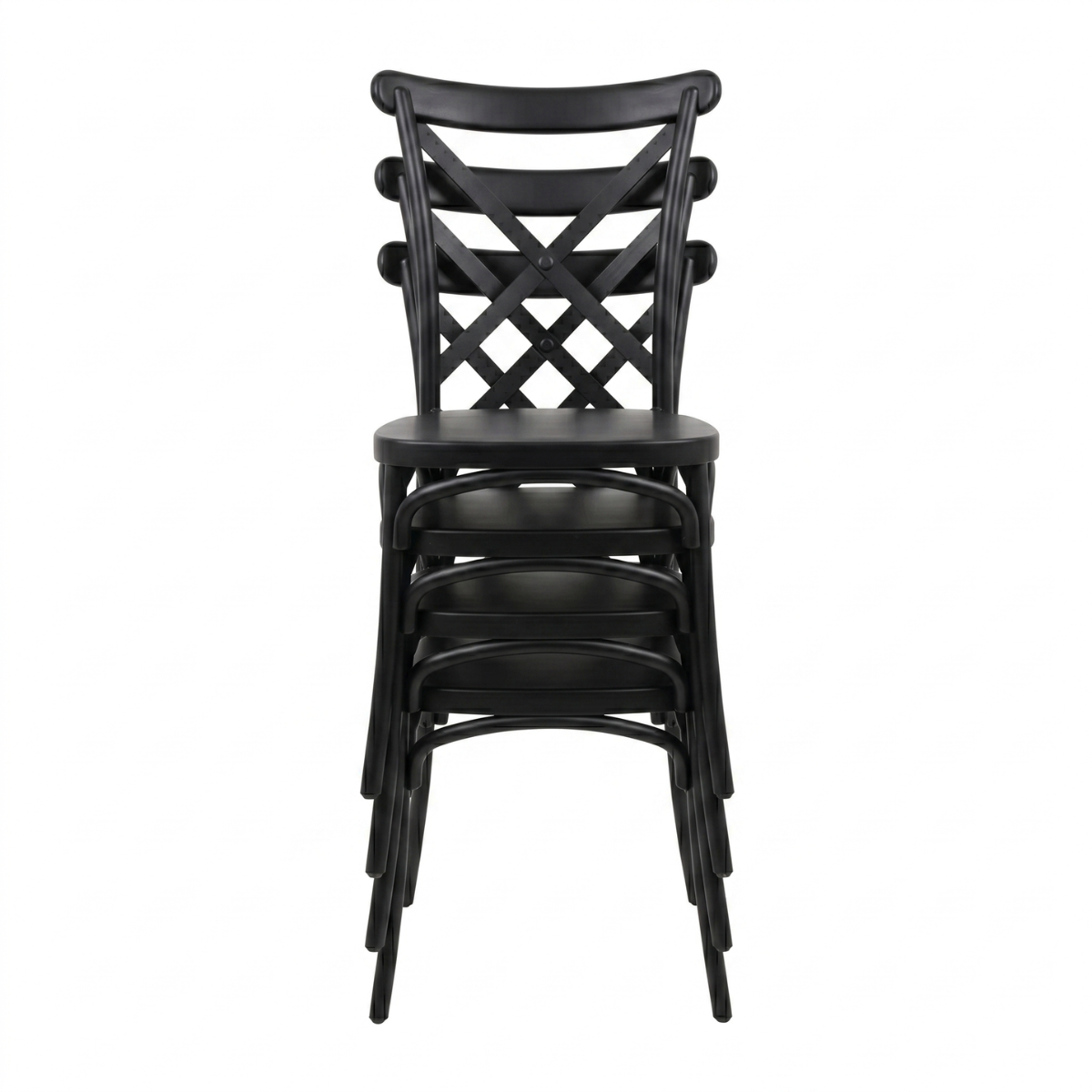 Pack de 4 Sillas Crossback Negra-3