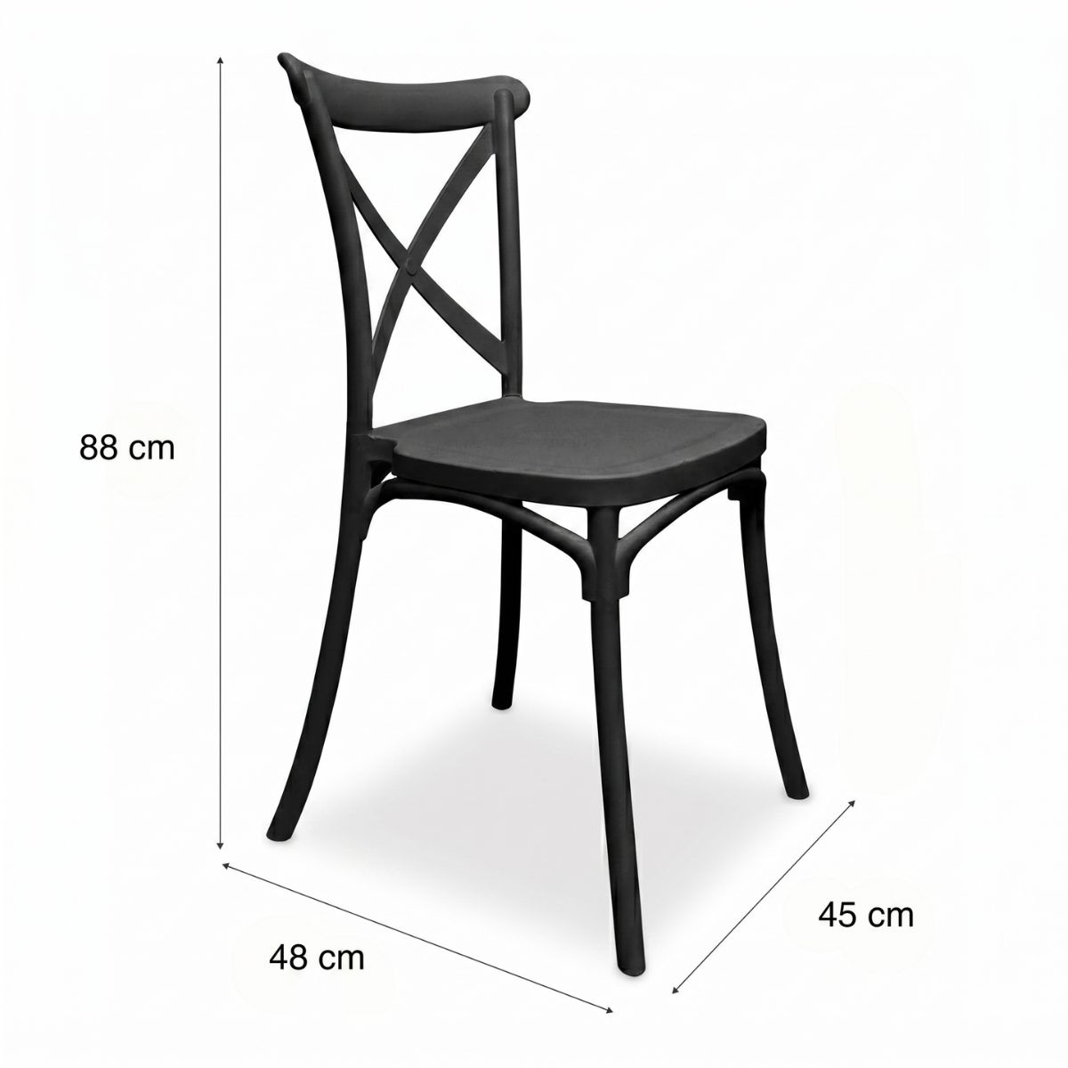 Pack de 4 Sillas Crossback Negra-5