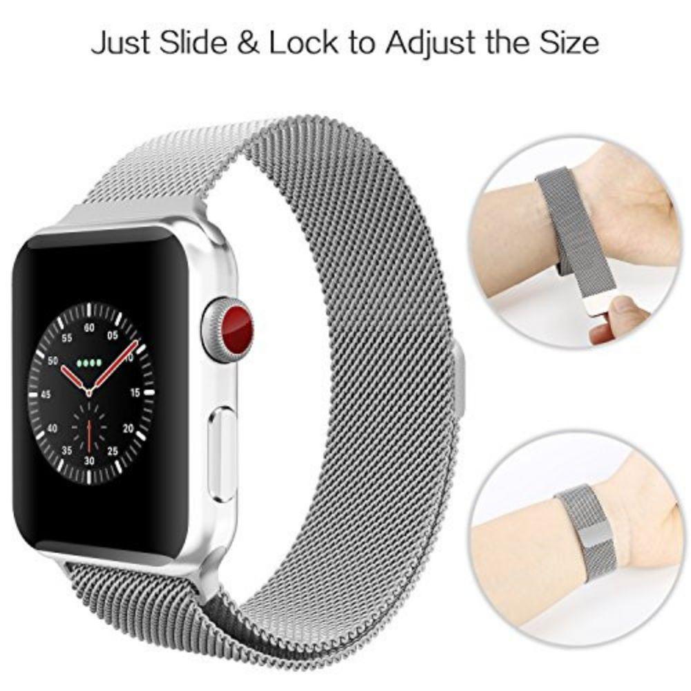 Correa Compatible con Apple Watch Magnética 38/40mm Plateada-7