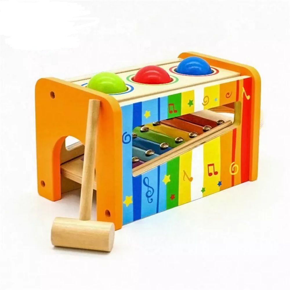 Pack 3 Juguetes de Madera Didácticos Carro + Xilófono + ABC-4