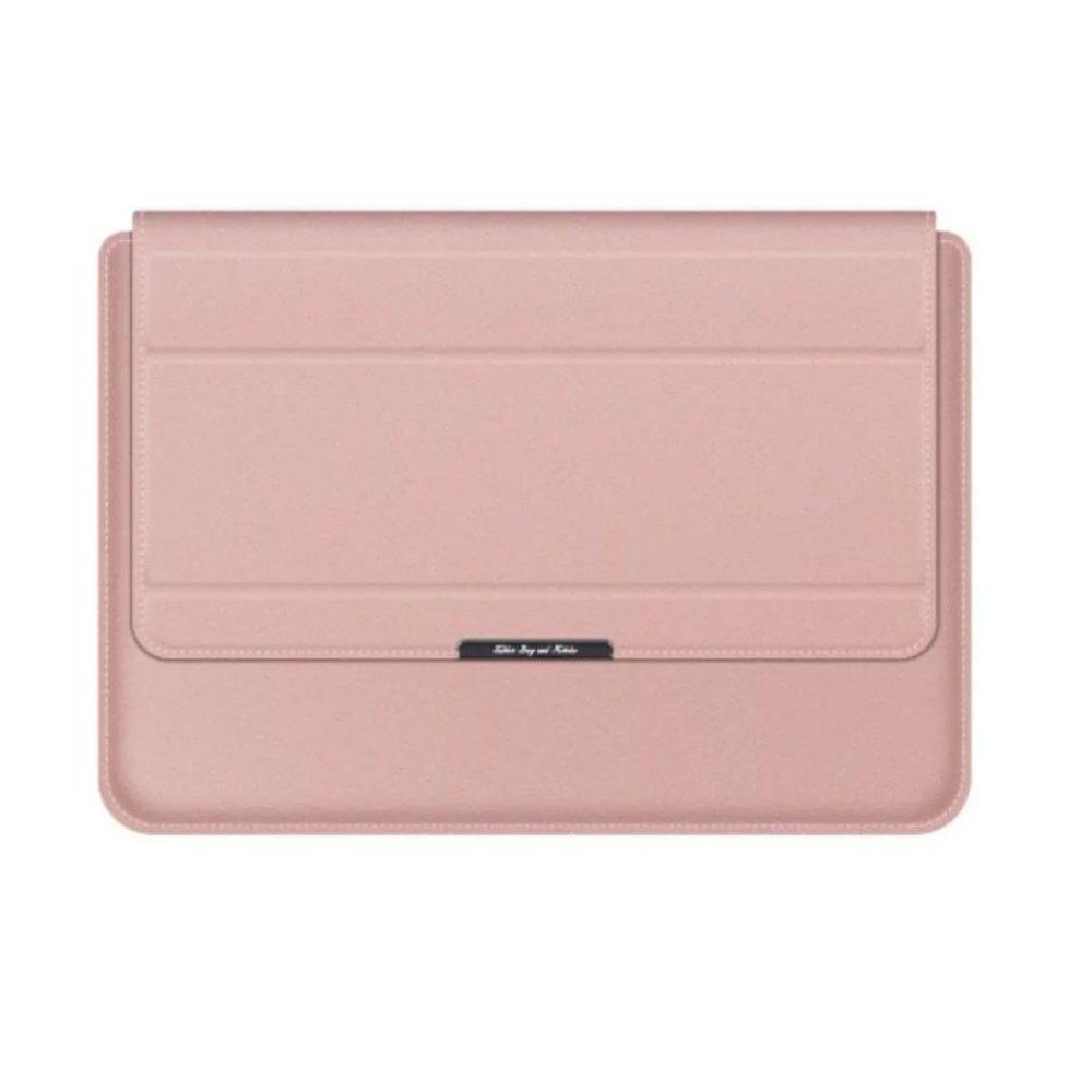 Estuche Protector Compatible Macbook Air 13" Cuero PU Rosado-0