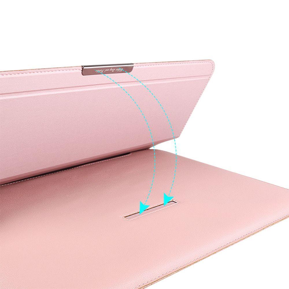 Estuche Protector Compatible Macbook Air 13" Cuero PU Rosado-1