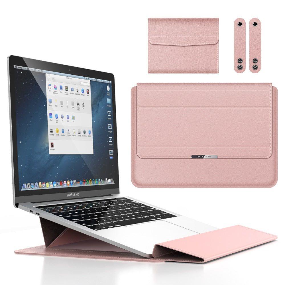 Estuche Protector Compatible Macbook Air 13" Cuero PU Rosado-4
