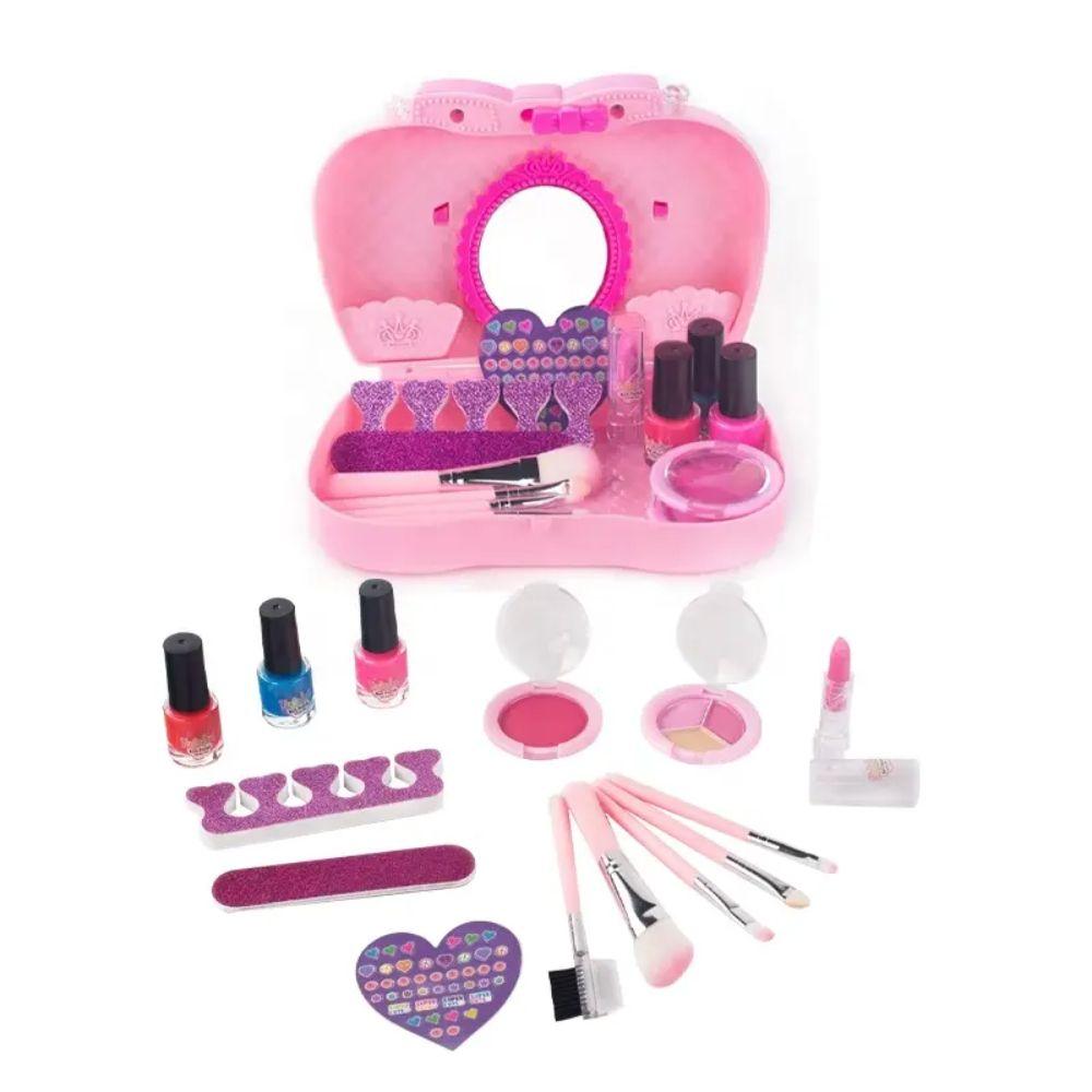 Set Belleza Infantil Maleta Maquillaje y Esmaltes Rosa Mini-1