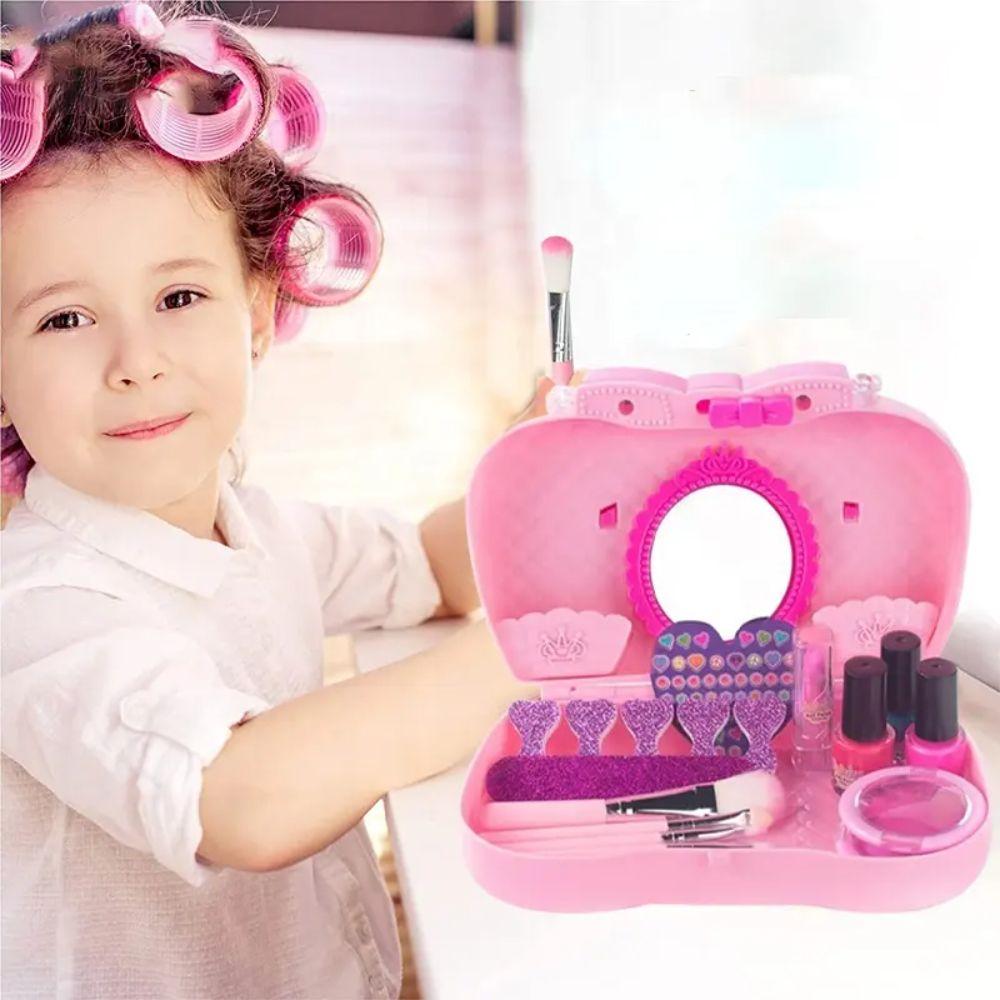 Set Belleza Infantil Maleta Maquillaje y Esmaltes Rosa Mini-3