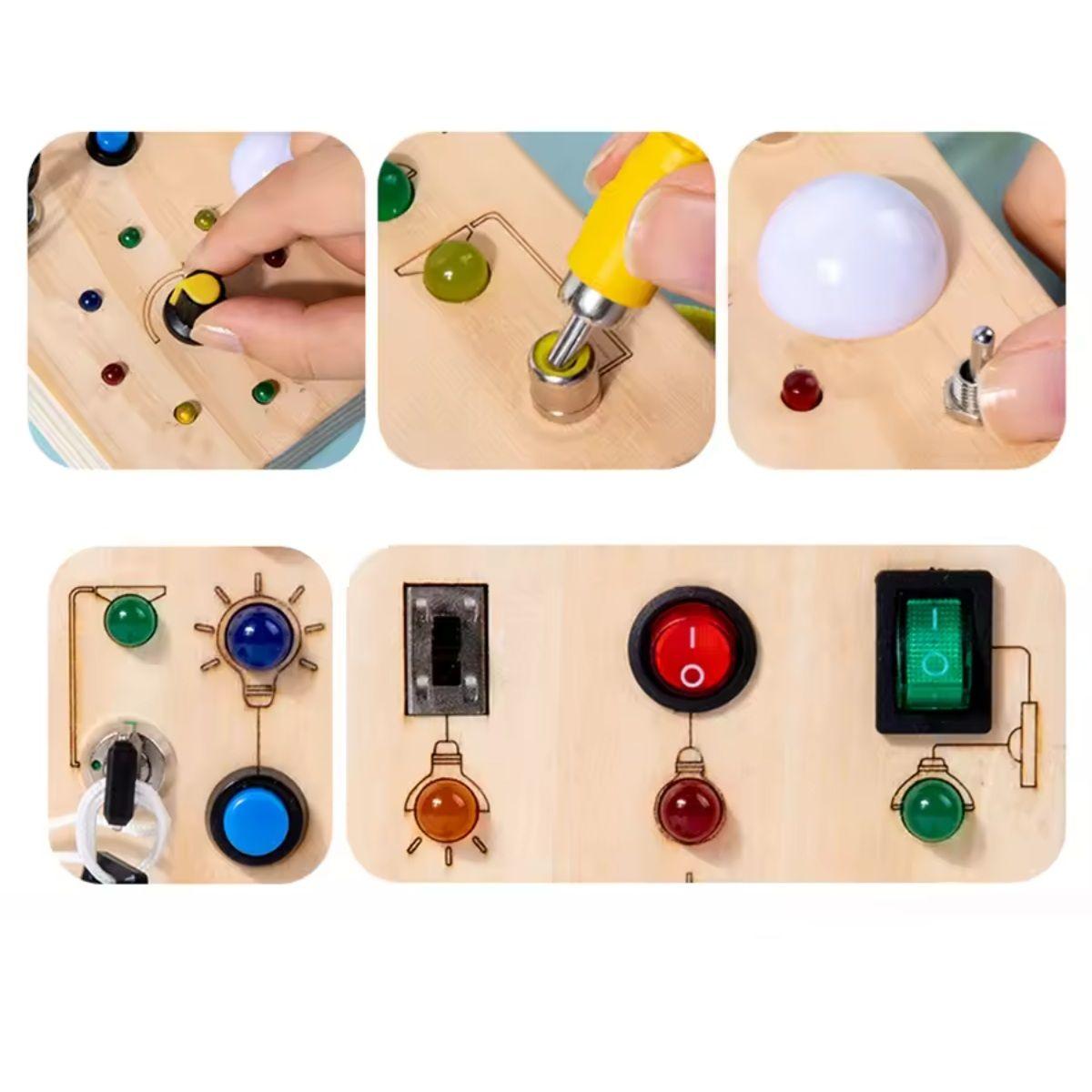 Tablero Sensorial Didáctico de Madera Juguete Montessori-3