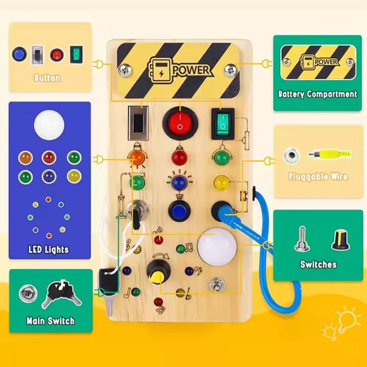 Tablero Sensorial Didáctico de Madera Juguete Montessori-6