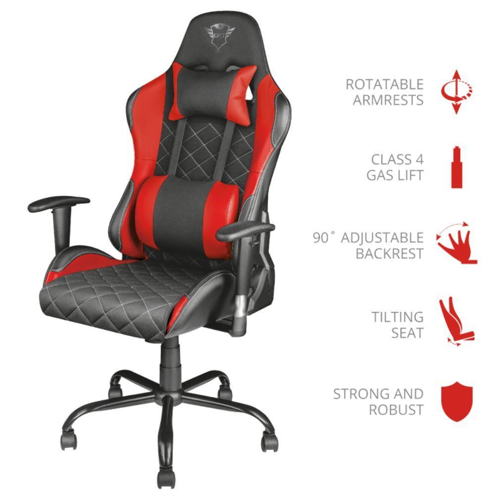 Silla Gamer Trust Resto Gxt 707r Pro Roja-3