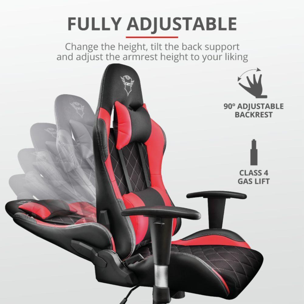 Silla Gamer Trust Resto Gxt 707r Pro Roja-5
