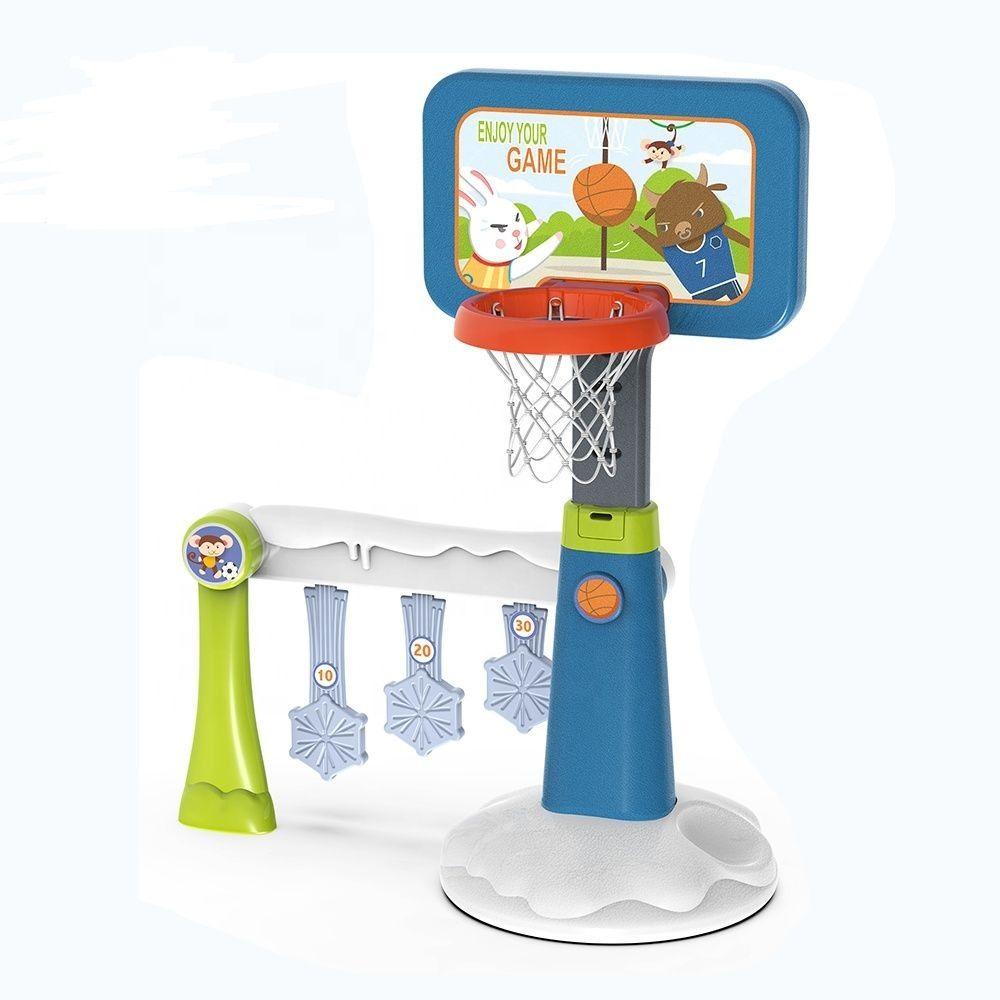 Aro de Basket y Futbol de Juguete 2en1 Azul-0