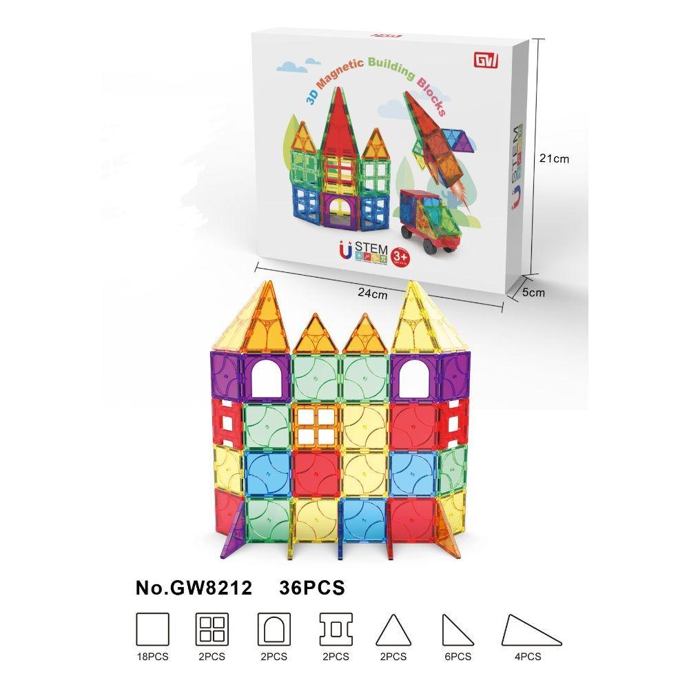 Kit 36pcs Bloques Magneticos Construcción 3D-2