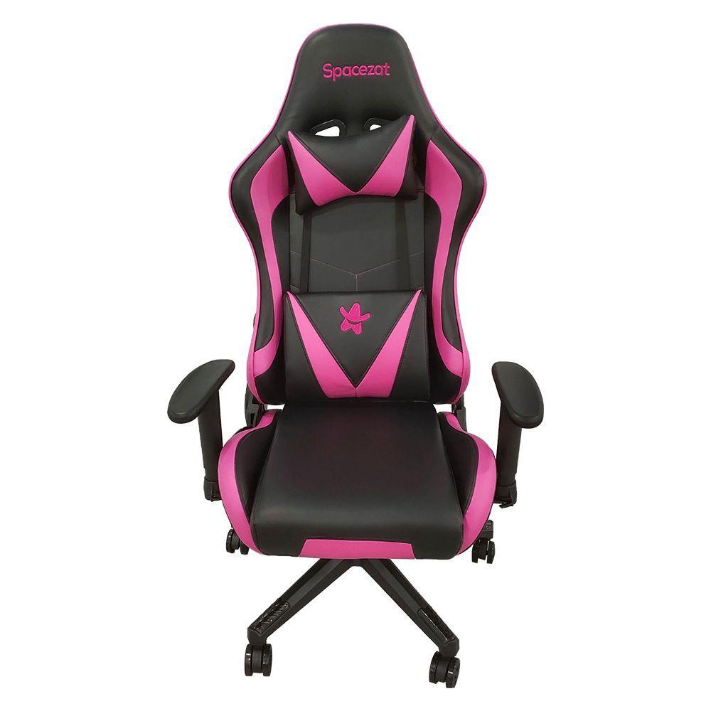 Silla Gamer Pro Reclinable 180 ReposaPies Rosa Spacezat-0