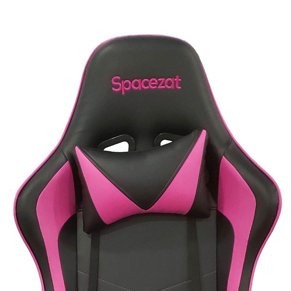 Silla Gamer Pro Reclinable 180 ReposaPies Rosa Spacezat-7