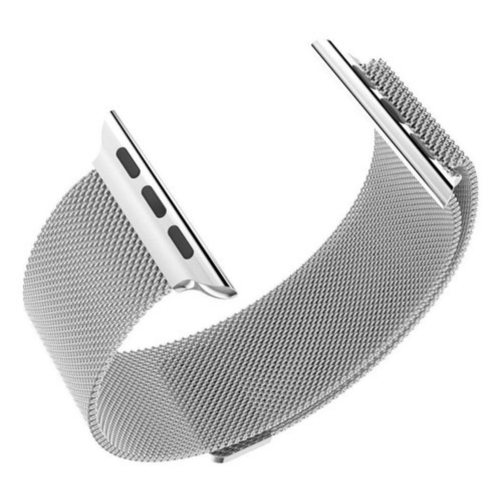Correa Compatible con Apple Watch Magnética 42/44mm Plateada-3