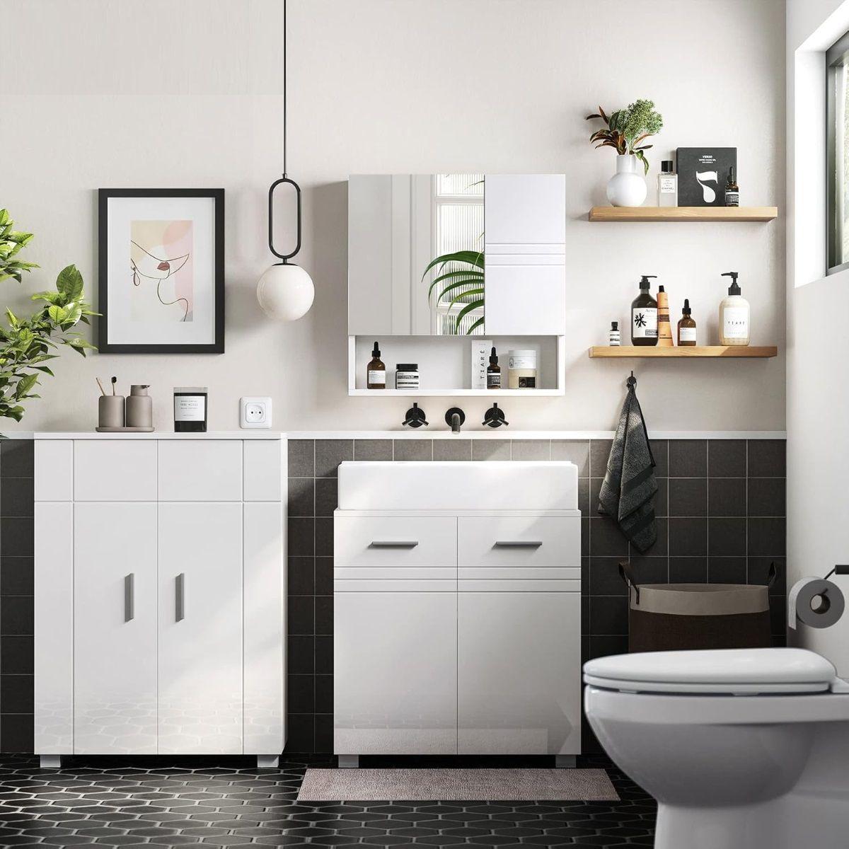 Mueble Organizador de Baño 2 Niveles/Compartimientos Viborg-3