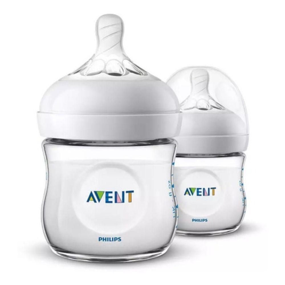 Set 2 Mamadera Natural 125ml Traslucida Avent-0