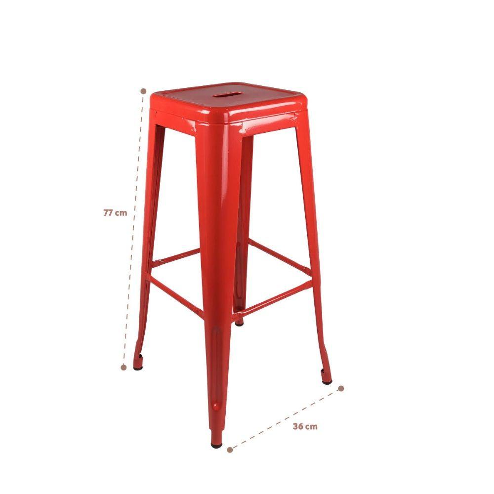 Piso Tolix Silla Bar 77 cm Rojo-1