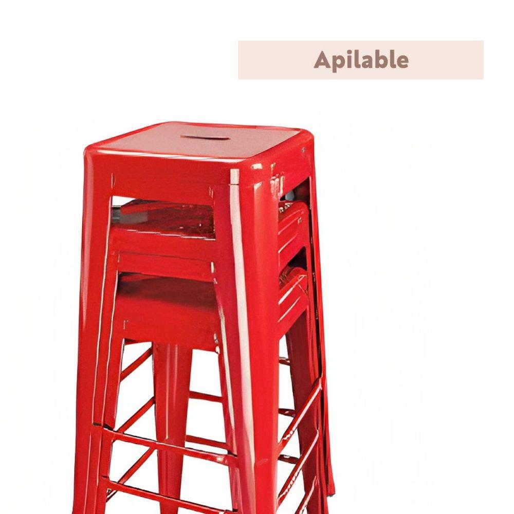Piso Tolix Silla Bar 77 cm Rojo-3