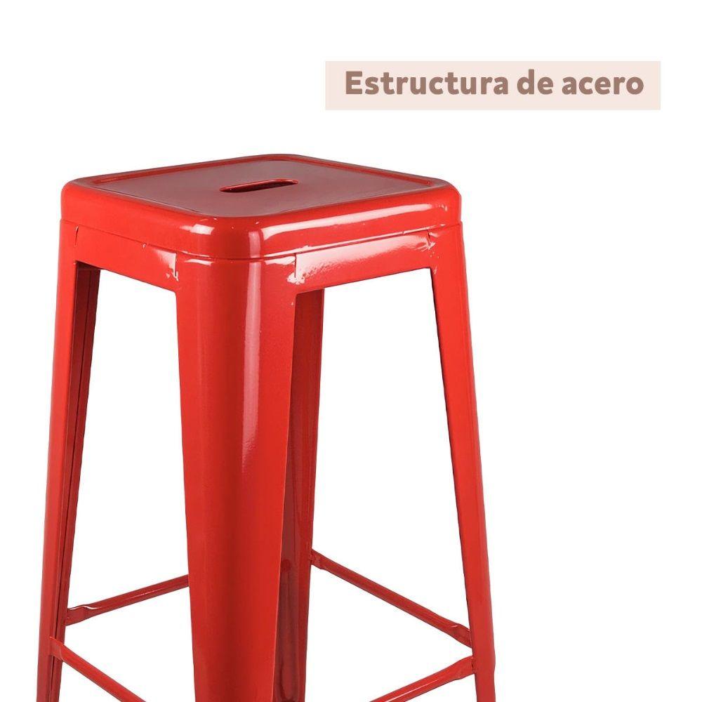 Piso Tolix Silla Bar 77 cm Rojo-4