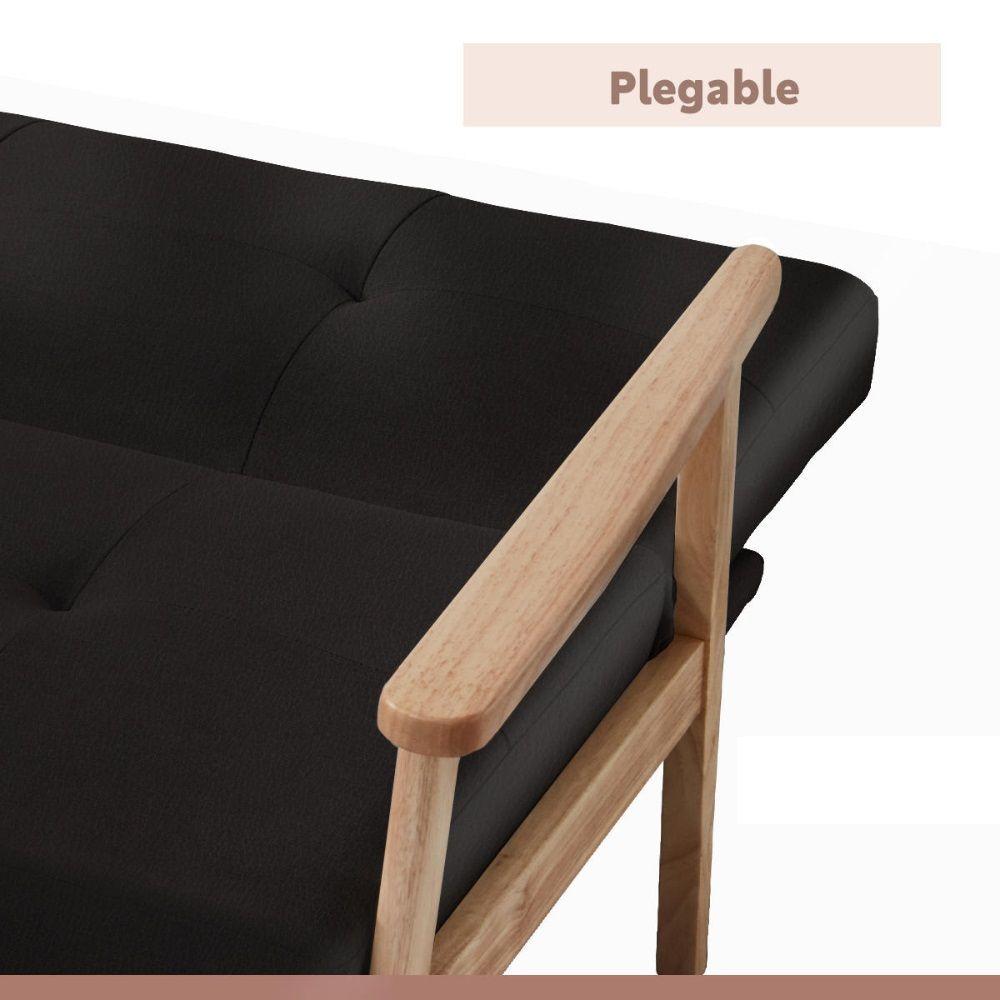 Futón Sofa Cama 3 Cuerpos Lahti Ecocuero Negro-4