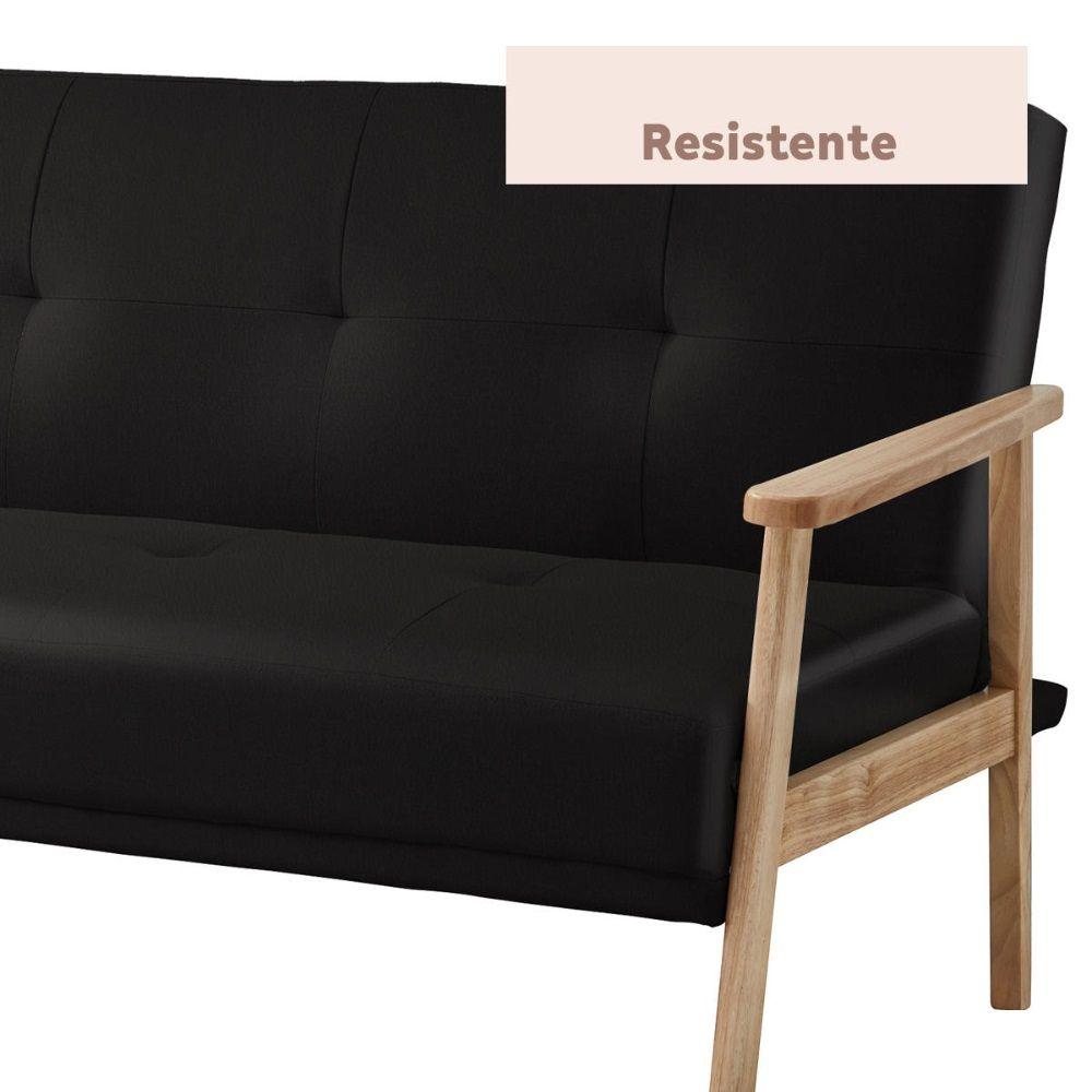 Futón Sofa Cama 3 Cuerpos Lahti Ecocuero Negro-5