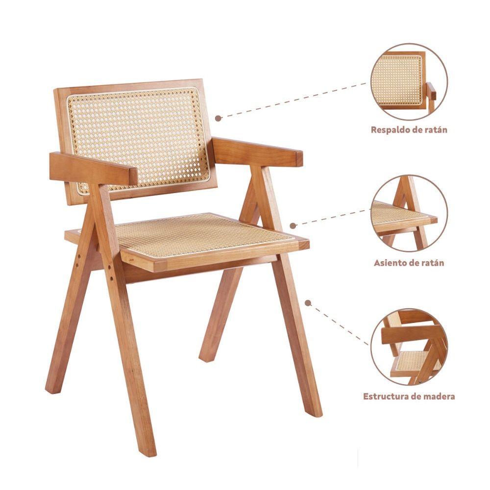 Silla Sitial Chandigarh Madera Rattan Natural-2