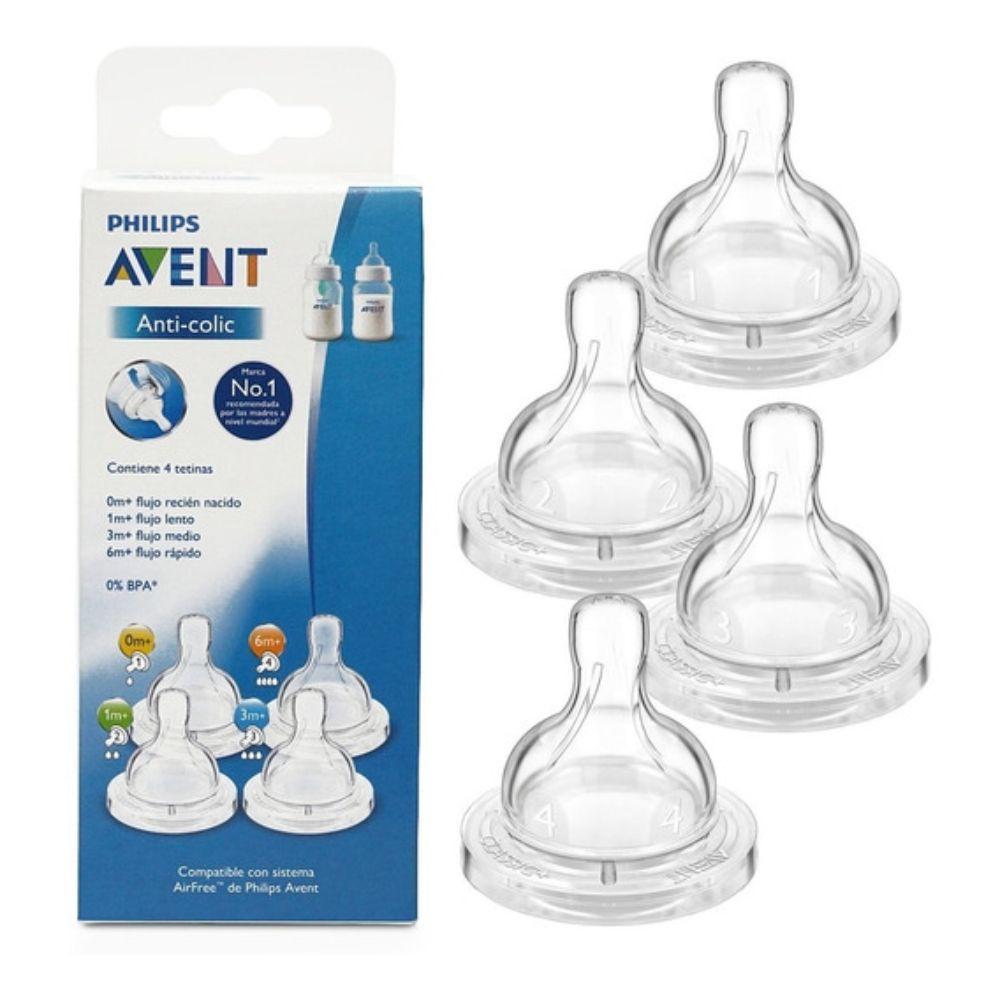 Set 4 tetinas para mamaderas anti-colic Avent-1