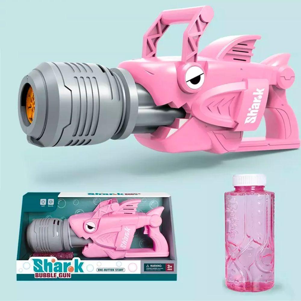 Pistola Lanza Burbujas Tiburon Luces y Sonidos Rosa Spacezat-2