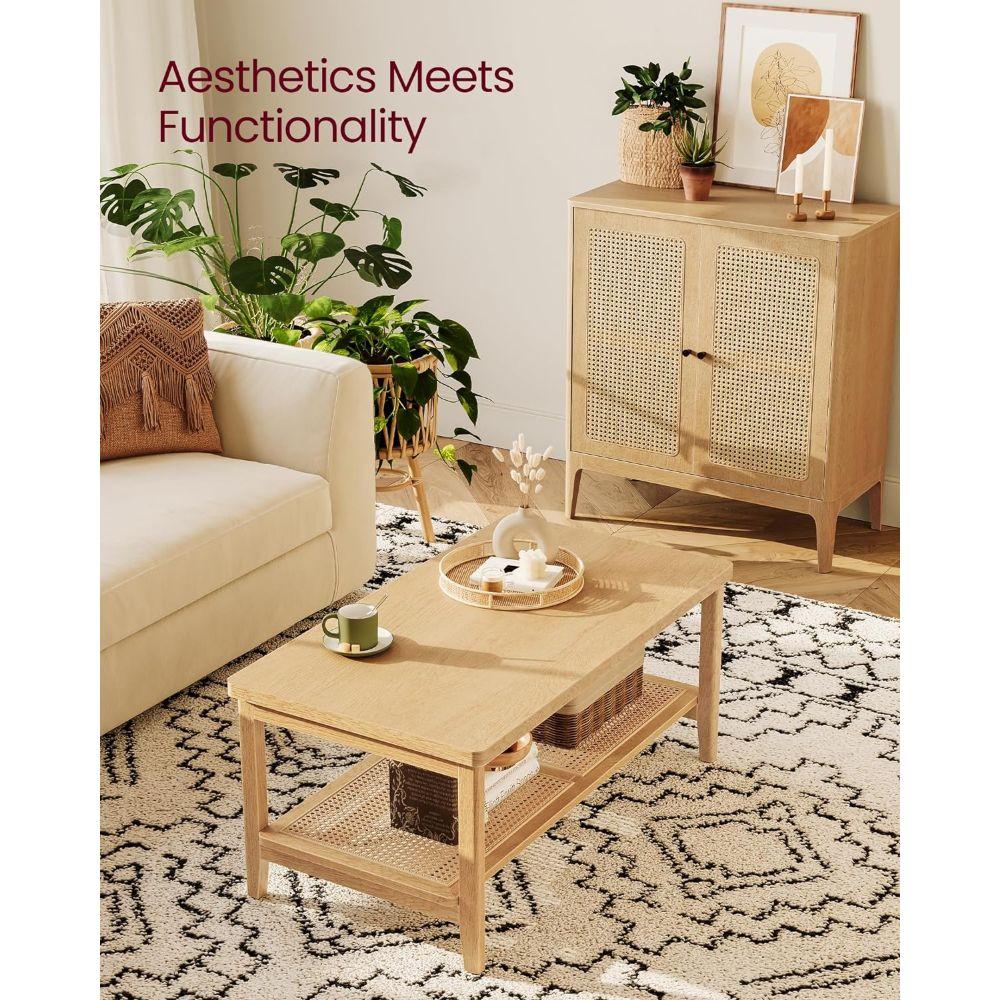 Mesa de Centro Rectangular Estilo Ratán Trento-3