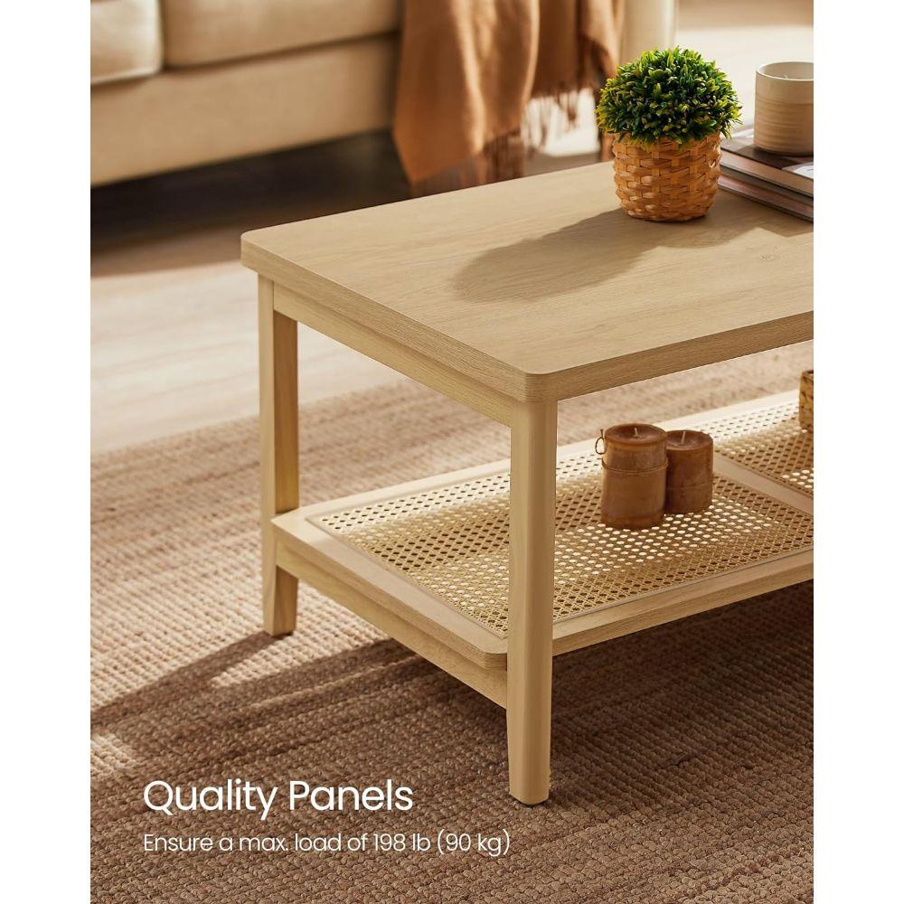 Mesa de Centro Rectangular Estilo Ratán Trento-5