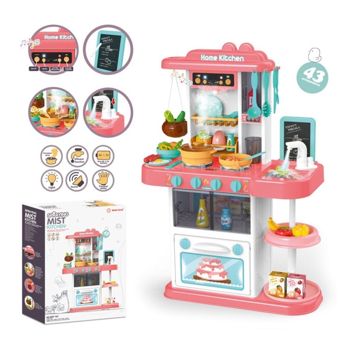 Cocina de Juguete Didáctica 72 cm de Alto Rosada-1