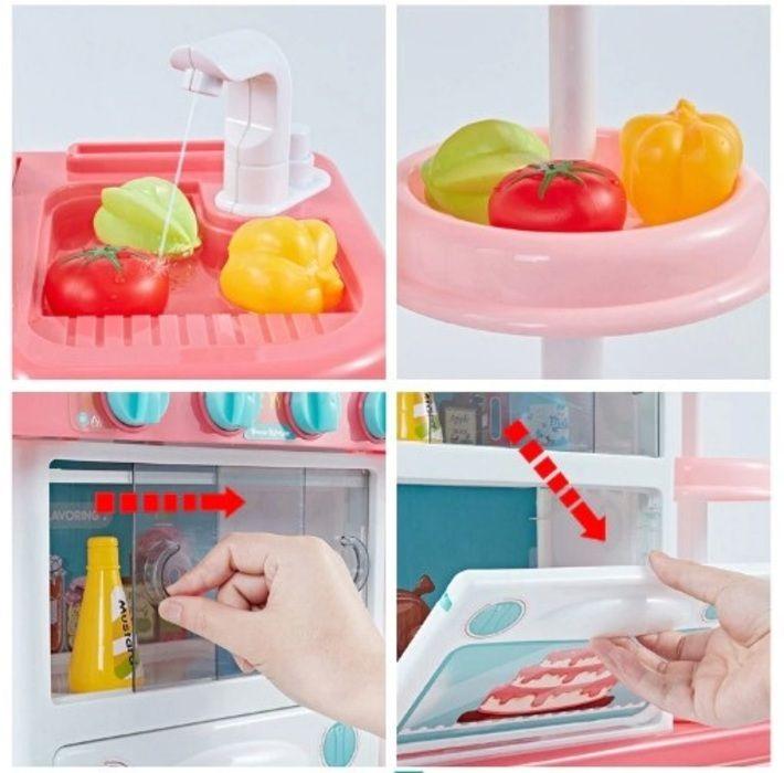 Cocina de Juguete Didáctica 72 cm de Alto Rosada-6