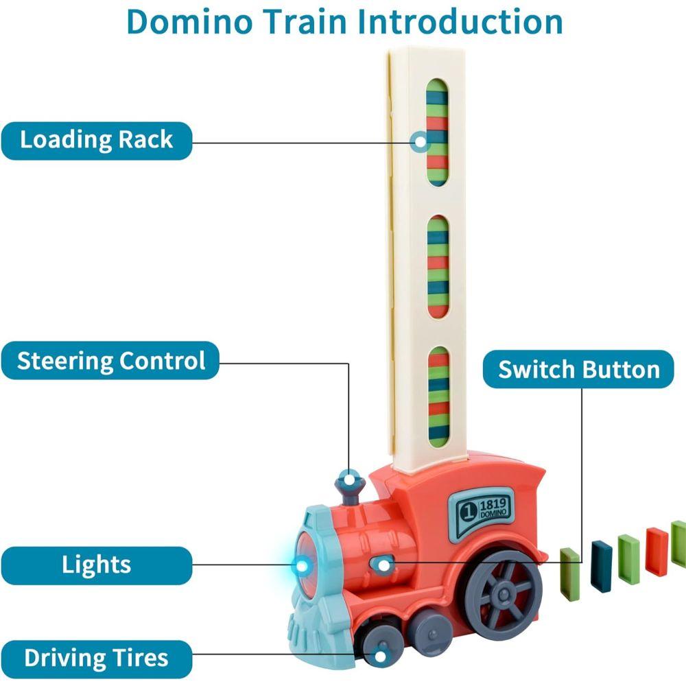 Tren Domino Mágico 60 Bloques con Luces y Sonidos Rojo-2