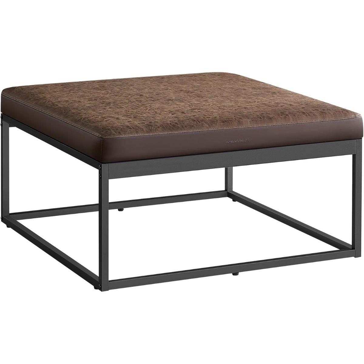 Mesa Centro Cuadrada Cuero PU con Cubierta Reversible Frovi-0